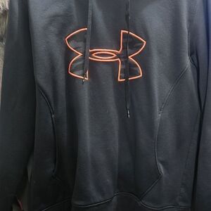 Under Armour Black Hoodie with Orange Logo